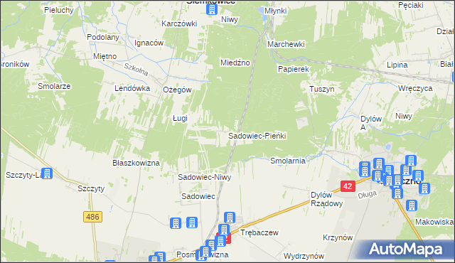 mapa Sadowiec-Pieńki, Sadowiec-Pieńki na mapie Targeo