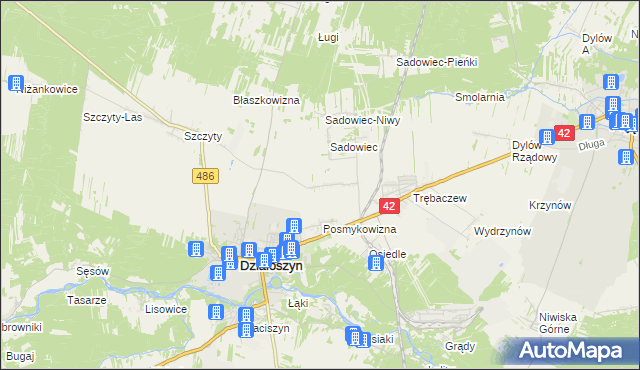 mapa Sadowiec-Wrzosy, Sadowiec-Wrzosy na mapie Targeo