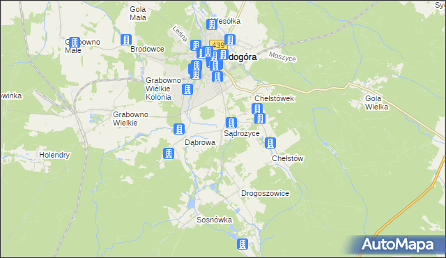 mapa Sądrożyce, Sądrożyce na mapie Targeo