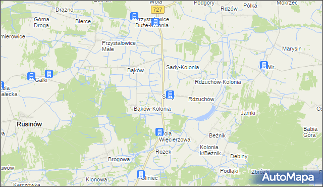 mapa Sady gmina Potworów, Sady gmina Potworów na mapie Targeo