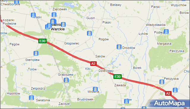 mapa Saków, Saków na mapie Targeo