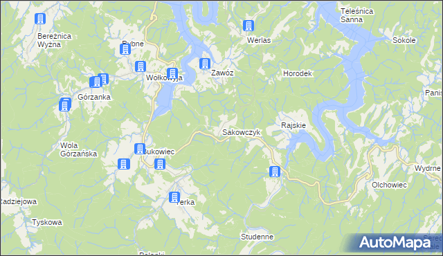 mapa Sakowczyk, Sakowczyk na mapie Targeo