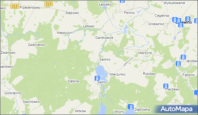 mapa Salinko, Salinko na mapie Targeo