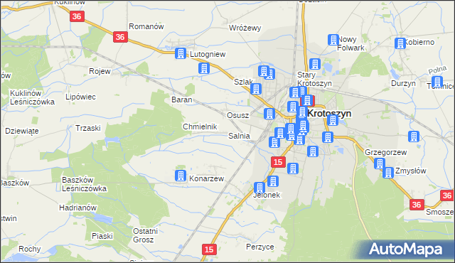 mapa Salnia, Salnia na mapie Targeo