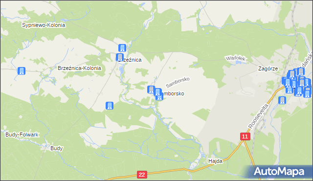 mapa Samborsko, Samborsko na mapie Targeo