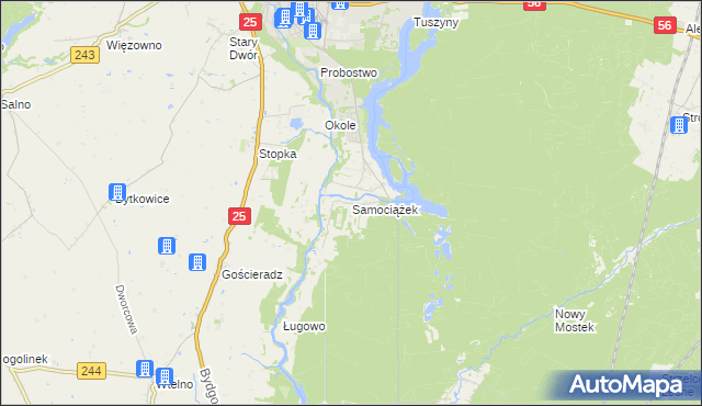 mapa Samociążek, Samociążek na mapie Targeo