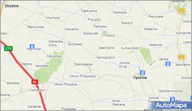 mapa Samogoszcz gmina Oporów, Samogoszcz gmina Oporów na mapie Targeo