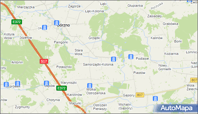 mapa Samorządki, Samorządki na mapie Targeo