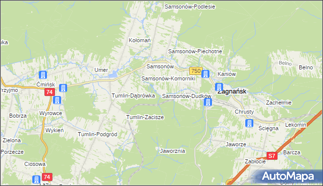 mapa Samsonów-Dudków, Samsonów-Dudków na mapie Targeo