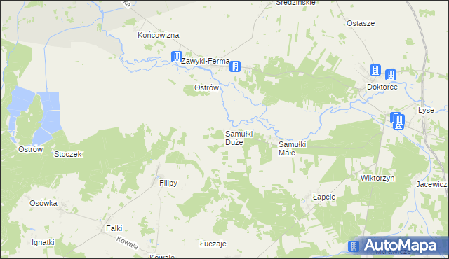 mapa Samułki Duże, Samułki Duże na mapie Targeo