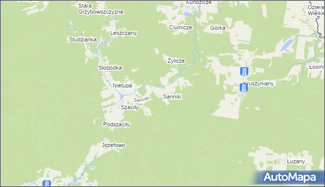 mapa Sanniki gmina Krynki, Sanniki gmina Krynki na mapie Targeo