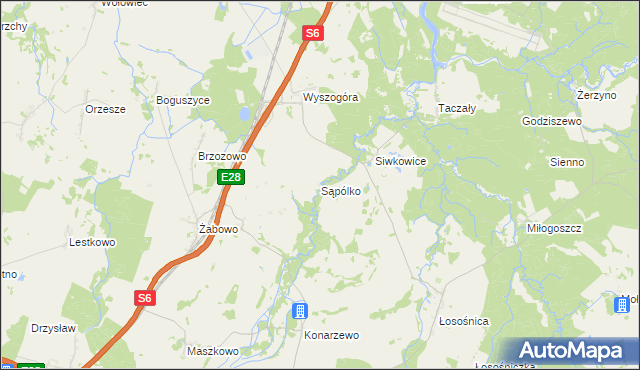 mapa Sąpólko, Sąpólko na mapie Targeo