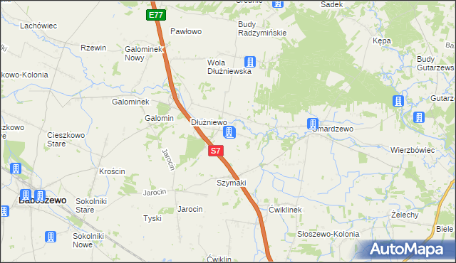 mapa Sarbiewo gmina Baboszewo, Sarbiewo gmina Baboszewo na mapie Targeo