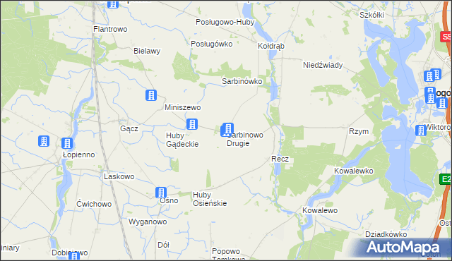 mapa Sarbinowo Drugie, Sarbinowo Drugie na mapie Targeo