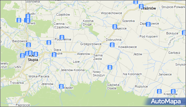 mapa Sarnia Zwola, Sarnia Zwola na mapie Targeo