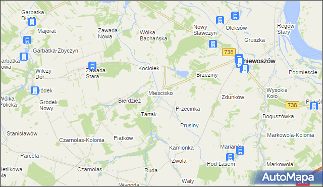 mapa Sarnów gmina Gniewoszów, Sarnów gmina Gniewoszów na mapie Targeo