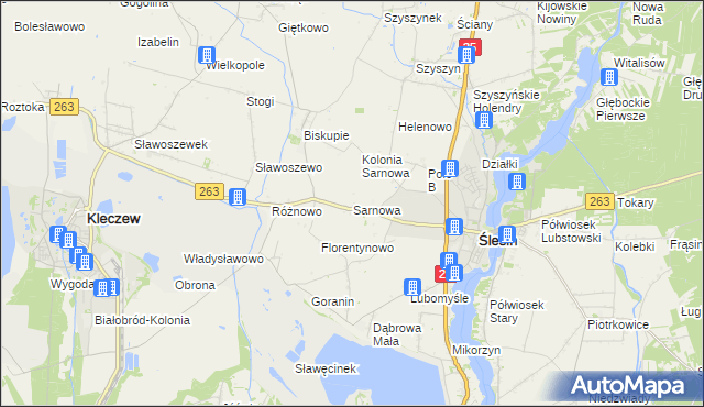 mapa Sarnowa, Sarnowa na mapie Targeo