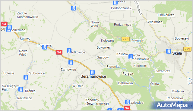 mapa Sąspów, Sąspów na mapie Targeo