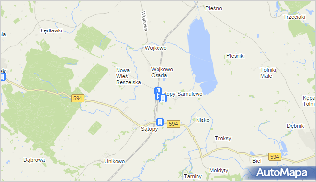 mapa Sątopy-Samulewo, Sątopy-Samulewo na mapie Targeo