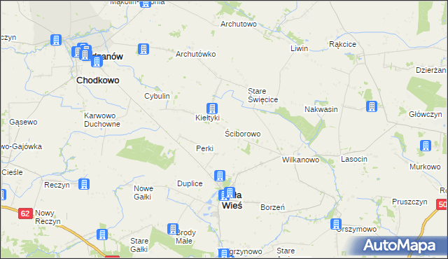 mapa Ściborowo, Ściborowo na mapie Targeo