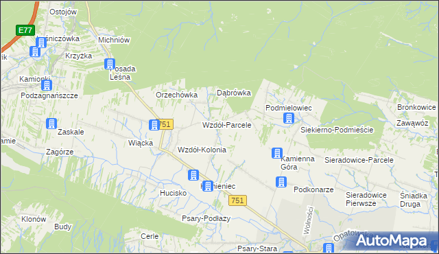 mapa Ściegnia, Ściegnia na mapie Targeo