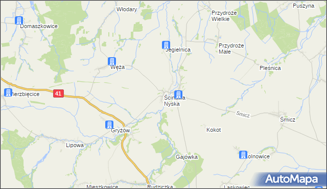 mapa Ścinawa Nyska, Ścinawa Nyska na mapie Targeo
