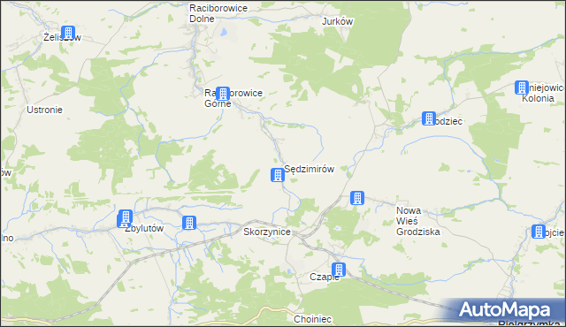 mapa Sędzimirów, Sędzimirów na mapie Targeo