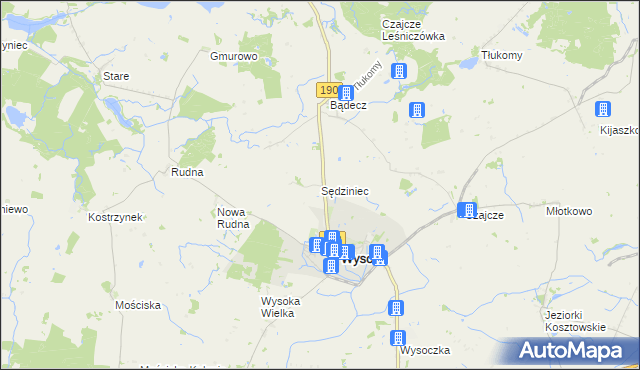 mapa Sędziniec, Sędziniec na mapie Targeo