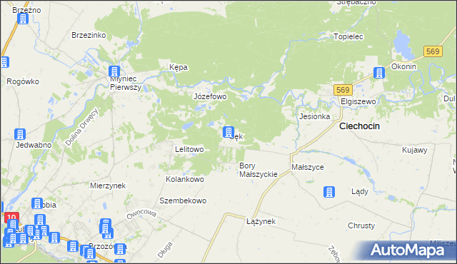 mapa Sęk, Sęk na mapie Targeo