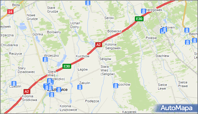 mapa Seligów, Seligów na mapie Targeo