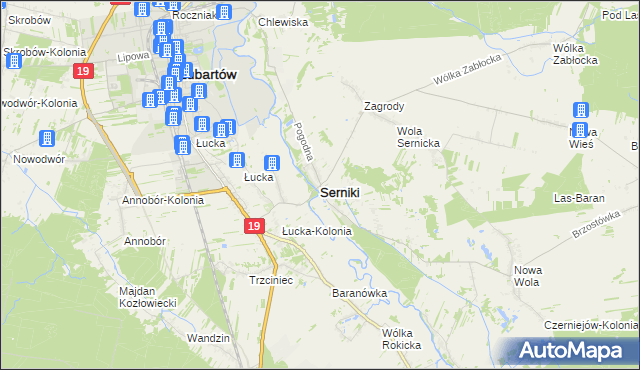 mapa Serniki, Serniki na mapie Targeo