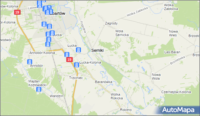 mapa Serniki-Kolonia, Serniki-Kolonia na mapie Targeo