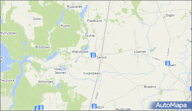 mapa Serock gmina Pruszcz, Serock gmina Pruszcz na mapie Targeo