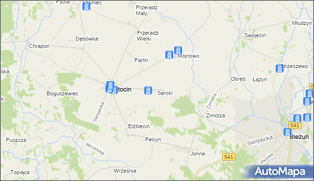 mapa Seroki gmina Lutocin, Seroki gmina Lutocin na mapie Targeo
