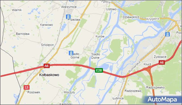 mapa Siadło Dolne, Siadło Dolne na mapie Targeo