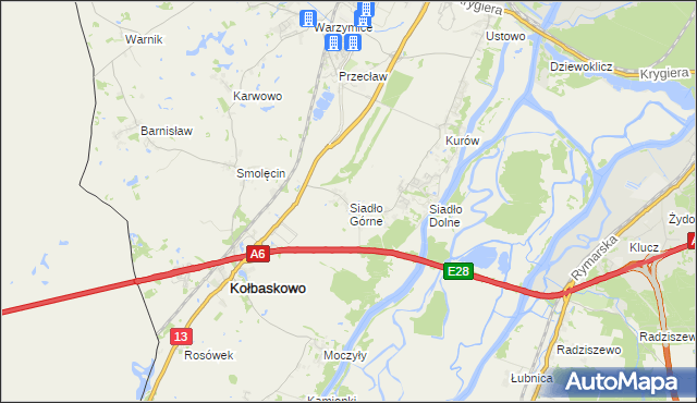 mapa Siadło Górne, Siadło Górne na mapie Targeo