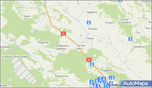 mapa Siarcza Łąka, Siarcza Łąka na mapie Targeo