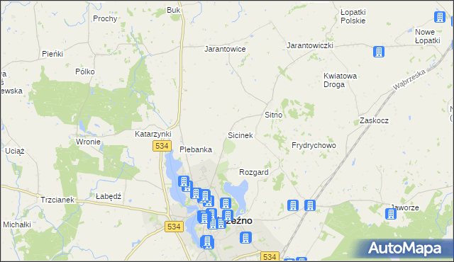 mapa Sicinek, Sicinek na mapie Targeo