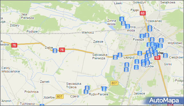 mapa Sięciaszka Pierwsza, Sięciaszka Pierwsza na mapie Targeo