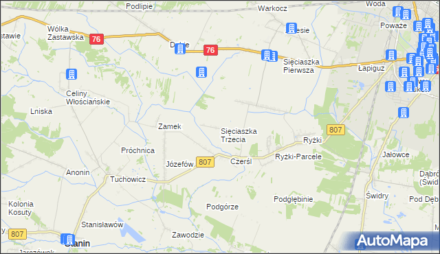 mapa Sięciaszka Trzecia, Sięciaszka Trzecia na mapie Targeo