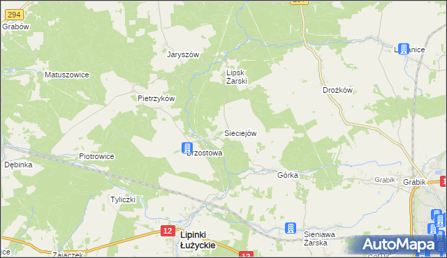 mapa Sieciejów, Sieciejów na mapie Targeo