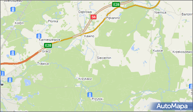 mapa Sieciemin, Sieciemin na mapie Targeo