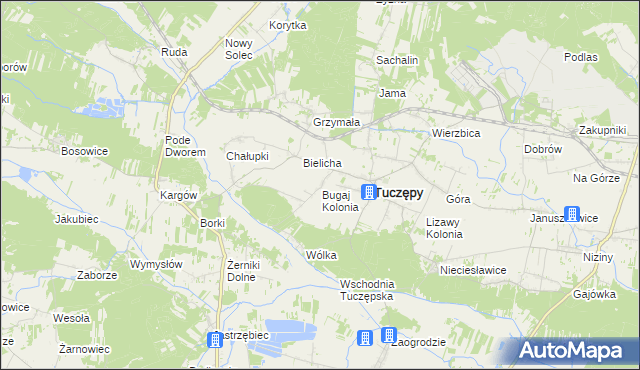 mapa Sieczków gmina Tuczępy, Sieczków gmina Tuczępy na mapie Targeo