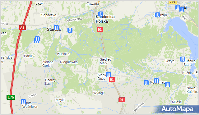 mapa Siedlec Mały, Siedlec Mały na mapie Targeo