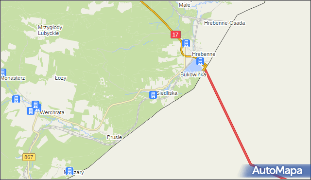 mapa Siedliska gmina Lubycza Królewska, Siedliska gmina Lubycza Królewska na mapie Targeo