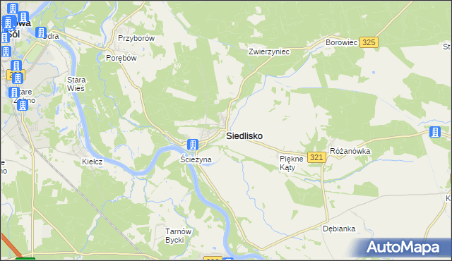 mapa Siedlisko powiat nowosolski, Siedlisko powiat nowosolski na mapie Targeo