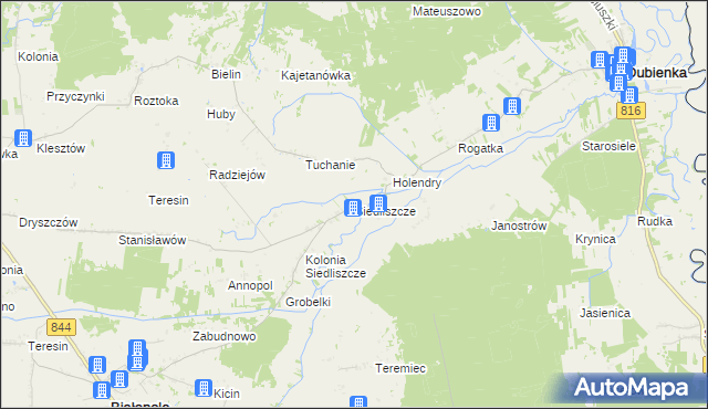 mapa Siedliszcze gmina Dubienka, Siedliszcze gmina Dubienka na mapie Targeo