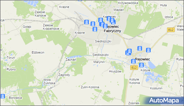 mapa Siedliszczki gmina Rejowiec, Siedliszczki gmina Rejowiec na mapie Targeo