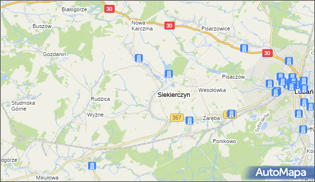 mapa Siekierczyn, Siekierczyn na mapie Targeo