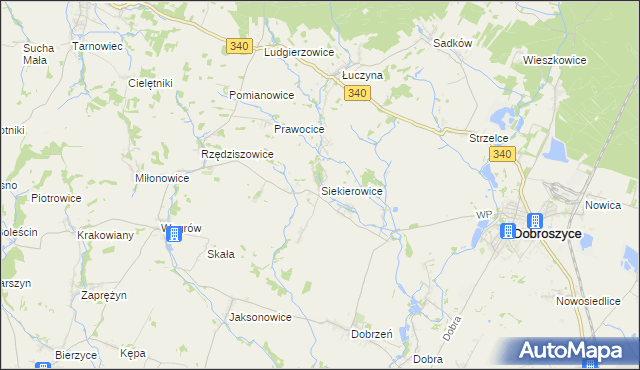 mapa Siekierowice, Siekierowice na mapie Targeo